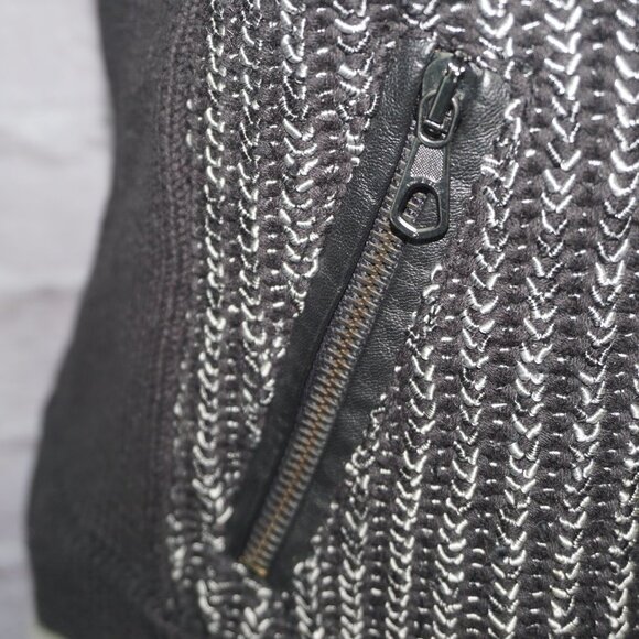 Rag & Bone Paula Tweed Leather Trim Zip Jacket XS - Picture 3 of 9